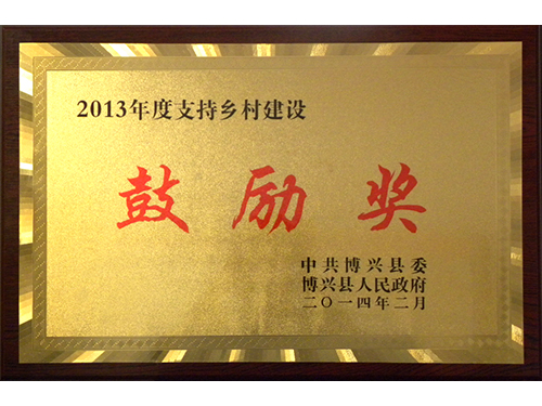 2013年度支持鄉(xiāng)村建設(shè)鼓勵獎